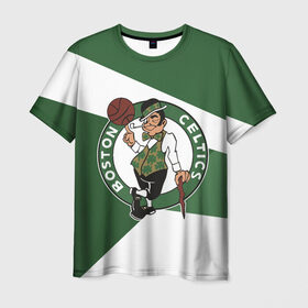 Мужская футболка 3D с принтом Бостон Селтикс в Петрозаводске, 100% полиэфир | прямой крой, круглый вырез горловины, длина до линии бедер | boston | boston celtics | celtics | nba | баскетбол | бостон | бостон селтикс | нба | селтикс