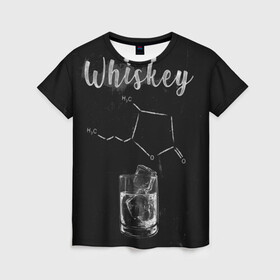 Женская футболка 3D с принтом Формула Виски в Петрозаводске, 100% полиэфир ( синтетическое хлопкоподобное полотно) | прямой крой, круглый вырез горловины, длина до линии бедер | 2020 | alcohol | whiskey | вискарь | виски | кола | лед | спирт | стакан | формула | химия