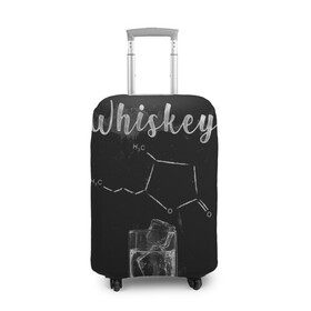 Чехол для чемодана 3D с принтом Формула Виски в Петрозаводске, 86% полиэфир, 14% спандекс | двустороннее нанесение принта, прорези для ручек и колес | 2020 | alcohol | whiskey | вискарь | виски | кола | лед | спирт | стакан | формула | химия