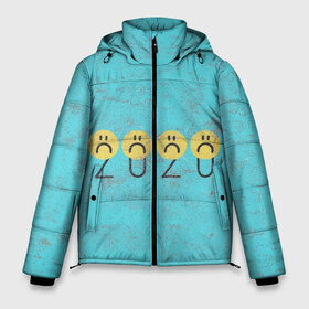 Мужская зимняя куртка 3D с принтом 2020 YEAR в Петрозаводске, верх — 100% полиэстер; подкладка — 100% полиэстер; утеплитель — 100% полиэстер | длина ниже бедра, свободный силуэт Оверсайз. Есть воротник-стойка, отстегивающийся капюшон и ветрозащитная планка. 

Боковые карманы с листочкой на кнопках и внутренний карман на молнии. | 2020 год | грустный смайл | мем | мем с 2020 годом | необычное | прикольное