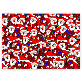 Поздравительная открытка с принтом Русский Санта Клаус в Петрозаводске, 100% бумага | плотность бумаги 280 г/м2, матовая, на обратной стороне линовка и место для марки
 | Тематика изображения на принте: арт | герой ссср | дед мороз | мультфильм ссср | мультфильмы ссср | новый год | рисунок | рождество | санта клаус