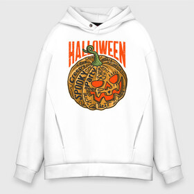 Мужское худи Oversize хлопок с принтом Halloween тыква в Петрозаводске, френч-терри — 70% хлопок, 30% полиэстер. Мягкий теплый начес внутри —100% хлопок | боковые карманы, эластичные манжеты и нижняя кромка, капюшон на магнитной кнопке | Тематика изображения на принте: blood | diablo | haloween | horror | дьявол | зомби | кости | кровь | мозги | мясо | страшилка | ужасы | хеллоуин | хелоуин