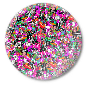 Значок с принтом $-tickers в Петрозаводске,  металл | круглая форма, металлическая застежка в виде булавки | abstraction | background | colorful | jdm | sticker | stickers | style | texture | абстракция | наклейки | разноцветный | стикер | стиль | текстура | фон
