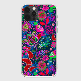 Чехол для iPhone 12 Pro Max с принтом PreSt в Петрозаводске, Силикон |  | birds | branches | bright | colorful | flowers | folklore | leaves | motley | ornament | pattern | tangled | ветки | запутанный | листья | орнамент | пестрый | птицы | разноцветный | узор | фольклор | цветы | яркий