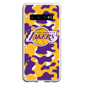 Чехол для Samsung Galaxy S10 с принтом LA LAKERS | ЛЕЙКЕРС в Петрозаводске, Силикон | Область печати: задняя сторона чехла, без боковых панелей | bryant | james | jordan | kobe | la lakers | lakers | lebron | nba | брайант | брайнт | джеймс | джордан | коби | леброн | лейкерс | лэйкерс | мамба | нба | черная