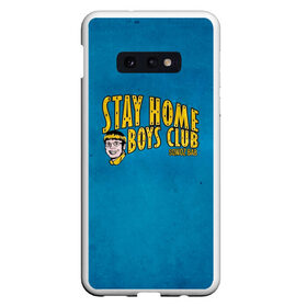 Чехол для Samsung S10E с принтом Stay home boys club в Петрозаводске, Силикон | Область печати: задняя сторона чехла, без боковых панелей | Тематика изображения на принте: bab | rap | sqwoz | sqwoz bab | ауф | ой | реп | репер | рэп | рэпер | сквоз баб | сквозь баб | хип хоп