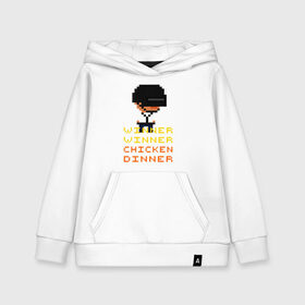 Детская толстовка хлопок с принтом PUBG Winner Chicken Dinner в Петрозаводске, 100% хлопок | Круглый горловой вырез, эластичные манжеты, пояс, капюшен | pubg | winner chicken dinner | пубг