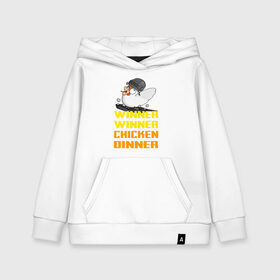 Детская толстовка хлопок с принтом PUBG Winner Chicken Dinner в Петрозаводске, 100% хлопок | Круглый горловой вырез, эластичные манжеты, пояс, капюшен | pubg | winner chicken dinner | пубг