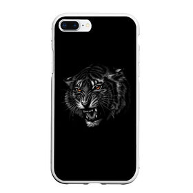 Чехол для iPhone 7Plus/8 Plus матовый с принтом Тигр в Петрозаводске, Силикон | Область печати: задняя сторона чехла, без боковых панелей | животные | звери | оскал тигра | тигр | хищник