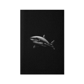 Обложка для паспорта матовая кожа с принтом Акула в Петрозаводске, натуральная матовая кожа | размер 19,3 х 13,7 см; прозрачные пластиковые крепления | акула | акулы | морские животные | рыбы | хищники