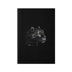 Обложка для паспорта матовая кожа с принтом Леопард в Петрозаводске, натуральная матовая кожа | размер 19,3 х 13,7 см; прозрачные пластиковые крепления | Тематика изображения на принте: голова леопарда | животные | звери | леопард | хищники