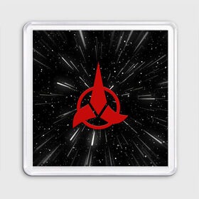 Магнит 55*55 с принтом Klingons Logo (Z) в Петрозаводске, Пластик | Размер: 65*65 мм; Размер печати: 55*55 мм | Тематика изображения на принте: klingon | klingons | klinzhai | star trek | startrek | азетбур | варак | гаурон | горкон | звездный путь | инопланетная цивилизация | кейлесс незабываемый | клингон | клинжай | кронос | марток | молор | рекло | сомпек
