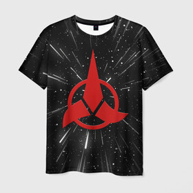 Мужская футболка 3D с принтом Klingons Logo (Z) в Петрозаводске, 100% полиэфир | прямой крой, круглый вырез горловины, длина до линии бедер | klingon | klingons | klinzhai | star trek | startrek | азетбур | варак | гаурон | горкон | звездный путь | инопланетная цивилизация | кейлесс незабываемый | клингон | клинжай | кронос | марток | молор | рекло | сомпек