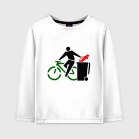 Детский лонгслив хлопок с принтом I Love Велоспорт (Z) в Петрозаводске, 100% хлопок | круглый вырез горловины, полуприлегающий силуэт, длина до линии бедер | 