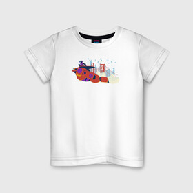 Детская футболка хлопок с принтом Baymax and Hiro в Петрозаводске, 100% хлопок | круглый вырез горловины, полуприлегающий силуэт, длина до линии бедер | baymax | big hero 6 | disney | vdkimel | бэймакс | город героев 6 | дисней