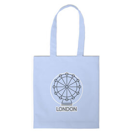 Сумка 3D повседневная с принтом Лондон London Eye в Петрозаводске, 100% полиэстер | Плотность: 200 г/м2; Размер: 34×35 см; Высота лямок: 30 см | blue circle | england | english | europe | eye | gb | icon | london | travel | uk | vacation | англия | аттракцион | великобритания | европа | иконка | колесо обозрения | лондон | лондонский глаз | надпись | отпуск | поездка | путешествие |