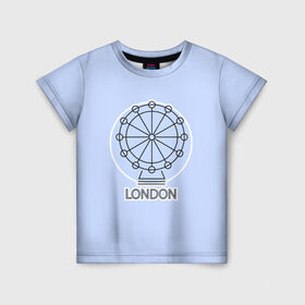 Детская футболка 3D с принтом Лондон London Eye в Петрозаводске, 100% гипоаллергенный полиэфир | прямой крой, круглый вырез горловины, длина до линии бедер, чуть спущенное плечо, ткань немного тянется | blue circle | england | english | europe | eye | gb | icon | london | travel | uk | vacation | англия | аттракцион | великобритания | европа | иконка | колесо обозрения | лондон | лондонский глаз | надпись | отпуск | поездка | путешествие |