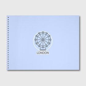 Альбом для рисования с принтом Лондон London Eye в Петрозаводске, 100% бумага
 | матовая бумага, плотность 200 мг. | Тематика изображения на принте: blue circle | england | english | europe | eye | gb | icon | london | travel | uk | vacation | англия | аттракцион | великобритания | европа | иконка | колесо обозрения | лондон | лондонский глаз | надпись | отпуск | поездка | путешествие |