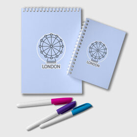 Блокнот с принтом Лондон London Eye в Петрозаводске, 100% бумага | 48 листов, плотность листов — 60 г/м2, плотность картонной обложки — 250 г/м2. Листы скреплены удобной пружинной спиралью. Цвет линий — светло-серый
 | Тематика изображения на принте: blue circle | england | english | europe | eye | gb | icon | london | travel | uk | vacation | англия | аттракцион | великобритания | европа | иконка | колесо обозрения | лондон | лондонский глаз | надпись | отпуск | поездка | путешествие |