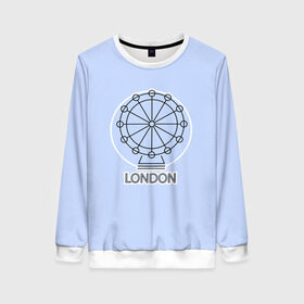 Женский свитшот 3D с принтом Лондон London Eye в Петрозаводске, 100% полиэстер с мягким внутренним слоем | круглый вырез горловины, мягкая резинка на манжетах и поясе, свободная посадка по фигуре | blue circle | england | english | europe | eye | gb | icon | london | travel | uk | vacation | англия | аттракцион | великобритания | европа | иконка | колесо обозрения | лондон | лондонский глаз | надпись | отпуск | поездка | путешествие |