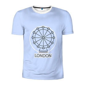 Мужская футболка 3D спортивная с принтом Лондон London Eye в Петрозаводске, 100% полиэстер с улучшенными характеристиками | приталенный силуэт, круглая горловина, широкие плечи, сужается к линии бедра | blue circle | england | english | europe | eye | gb | icon | london | travel | uk | vacation | англия | аттракцион | великобритания | европа | иконка | колесо обозрения | лондон | лондонский глаз | надпись | отпуск | поездка | путешествие |