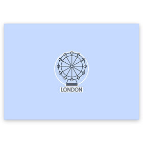 Поздравительная открытка с принтом Лондон London Eye в Петрозаводске, 100% бумага | плотность бумаги 280 г/м2, матовая, на обратной стороне линовка и место для марки
 | blue circle | england | english | europe | eye | gb | icon | london | travel | uk | vacation | англия | аттракцион | великобритания | европа | иконка | колесо обозрения | лондон | лондонский глаз | надпись | отпуск | поездка | путешествие |