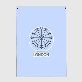 Постер с принтом Лондон London Eye в Петрозаводске, 100% бумага
 | бумага, плотность 150 мг. Матовая, но за счет высокого коэффициента гладкости имеет небольшой блеск и дает на свету блики, но в отличии от глянцевой бумаги не покрыта лаком | blue circle | england | english | europe | eye | gb | icon | london | travel | uk | vacation | англия | аттракцион | великобритания | европа | иконка | колесо обозрения | лондон | лондонский глаз | надпись | отпуск | поездка | путешествие |