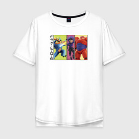 Мужская футболка хлопок Oversize с принтом Big Hero 6 в Петрозаводске, 100% хлопок | свободный крой, круглый ворот, “спинка” длиннее передней части | big hero 6 | disney | vdkimel | город героев 6 | дисней