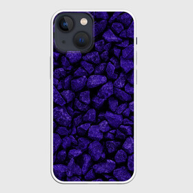 Чехол для iPhone 13 mini с принтом Purple tone в Петрозаводске,  |  | abstraction | forms | gravel | pebbles | purple | stones | texture | абстракция | галька | гравий | камни | текстура | фиолетовый | формы