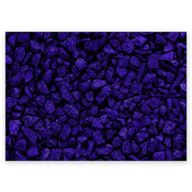 Поздравительная открытка с принтом Purple-$tone$ в Петрозаводске, 100% бумага | плотность бумаги 280 г/м2, матовая, на обратной стороне линовка и место для марки
 | abstraction | forms | gravel | pebbles | purple | stones | texture | абстракция | галька | гравий | камни | текстура | фиолетовый | формы