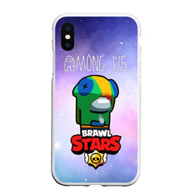 Чехол для iPhone XS Max матовый с принтом Among us and Brawl Stars в Петрозаводске, Силикон | Область печати: задняя сторона чехла, без боковых панелей | Тематика изображения на принте: among | among us | among us and brawl stars | among us brawl | among us brawl stars | among us brawl stars леон | among us leon | among us leon brawl stars | among us леон | brawl | brawl stars | brawl stars leon | амонг ас бравл старс | амонг 