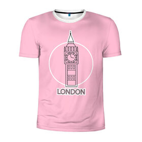 Мужская футболка 3D спортивная с принтом Биг Бен, Лондон, London в Петрозаводске, 100% полиэстер с улучшенными характеристиками | приталенный силуэт, круглая горловина, широкие плечи, сужается к линии бедра | big ben | clock | england | europe | london | pink | travel | англия | башня | башня елизаветы | биг бен | великобритания | европа | иконка | круг | лондон | надпись | путешествия | розовый | символ | часы
