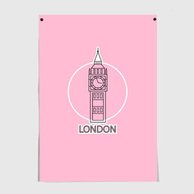 Постер с принтом Биг Бен, Лондон, London в Петрозаводске, 100% бумага
 | бумага, плотность 150 мг. Матовая, но за счет высокого коэффициента гладкости имеет небольшой блеск и дает на свету блики, но в отличии от глянцевой бумаги не покрыта лаком | big ben | clock | england | europe | london | pink | travel | англия | башня | башня елизаветы | биг бен | великобритания | европа | иконка | круг | лондон | надпись | путешествия | розовый | символ | часы