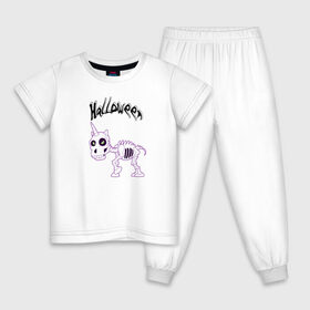 Детская пижама хлопок с принтом Хеллоуин в Петрозаводске, 100% хлопок |  брюки и футболка прямого кроя, без карманов, на брюках мягкая резинка на поясе и по низу штанин
 | 