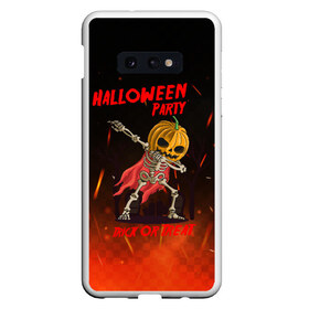 Чехол для Samsung S10E с принтом Halloween Party в Петрозаводске, Силикон | Область печати: задняя сторона чехла, без боковых панелей | blood | diablo | haloween | horror | дьявол | зомби | кости | кровь | мозги | мясо | страшилка | ужасы | хеллоуин | хелоуин