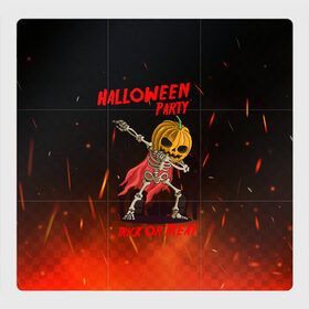 Магнитный плакат 3Х3 с принтом Halloween Party в Петрозаводске, Полимерный материал с магнитным слоем | 9 деталей размером 9*9 см | blood | diablo | haloween | horror | дьявол | зомби | кости | кровь | мозги | мясо | страшилка | ужасы | хеллоуин | хелоуин