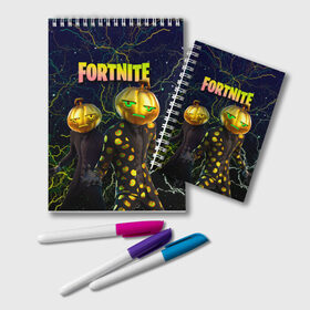 Блокнот с принтом Fortnite Jack Gourdon в Петрозаводске, 100% бумага | 48 листов, плотность листов — 60 г/м2, плотность картонной обложки — 250 г/м2. Листы скреплены удобной пружинной спиралью. Цвет линий — светло-серый
 | chapter 2 | fortnite | fortnite 3 | fortnite jack gourdon | fortnitemare | halloween | jack gourdon | jack gourdon outfit | лого фортнайт | сет jack gourdon | скин тыквы | тыква | фортнайт | фортнайт глава 2 | фортнайт тыква | хэллоуин | хэллоуин фортнайт