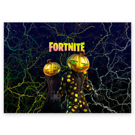 Поздравительная открытка с принтом Fortnite Jack Gourdon в Петрозаводске, 100% бумага | плотность бумаги 280 г/м2, матовая, на обратной стороне линовка и место для марки
 | chapter 2 | fortnite | fortnite 3 | fortnite jack gourdon | fortnitemare | halloween | jack gourdon | jack gourdon outfit | лого фортнайт | сет jack gourdon | скин тыквы | тыква | фортнайт | фортнайт глава 2 | фортнайт тыква | хэллоуин | хэллоуин фортнайт