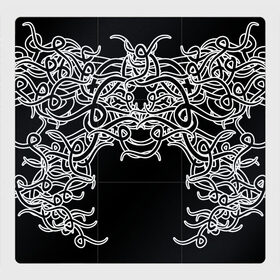 Магнитный плакат 3Х3 с принтом Фэнтези мотылёк в Петрозаводске, Полимерный материал с магнитным слоем | 9 деталей размером 9*9 см | бабочка | игры | мотылек | орнамент | плетение | растительность | рок | татуировка | узор | фэнтези | черное | этническое