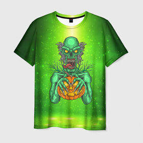 Мужская футболка 3D с принтом Zombie в Петрозаводске, 100% полиэфир | прямой крой, круглый вырез горловины, длина до линии бедер | Тематика изображения на принте: blood | diablo | haloween | horror | дьявол | зомби | кости | кровь | мозги | мясо | страшилка | ужасы | хеллоуин | хелоуин