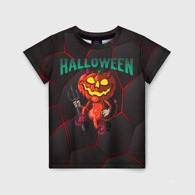 Детская футболка 3D с принтом Halloween в Петрозаводске, 100% гипоаллергенный полиэфир | прямой крой, круглый вырез горловины, длина до линии бедер, чуть спущенное плечо, ткань немного тянется | blood | diablo | haloween | horror | дьявол | зомби | кости | кровь | мозги | мясо | страшилка | ужасы | хеллоуин | хелоуин