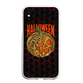 Чехол для iPhone XS Max матовый с принтом Halloween в Петрозаводске, Силикон | Область печати: задняя сторона чехла, без боковых панелей | blood | diablo | haloween | horror | дьявол | зомби | кости | кровь | мозги | мясо | страшилка | ужасы | хеллоуин | хелоуин