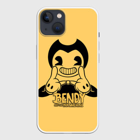 Чехол для iPhone 13 с принтом Bendy And The Ink Machine в Петрозаводске,  |  | bendy | bendy and the ink machine | бенди | бени | бенни | бэнди | детская | детям | игра | капли | компьютерная игра | краска | машина | подтеки | ужастик | чернила | чернильная