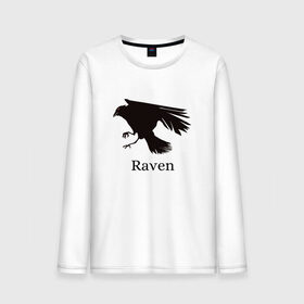 Мужской лонгслив хлопок с принтом Raven в Петрозаводске, 100% хлопок |  | 