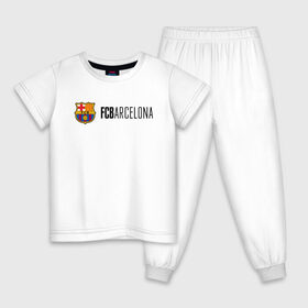 Детская пижама хлопок с принтом Barcelona FC в Петрозаводске, 100% хлопок |  брюки и футболка прямого кроя, без карманов, на брюках мягкая резинка на поясе и по низу штанин
 | Тематика изображения на принте: barca | barcelona | club | fc | leo messi | soccer | spanish | барса | барселона | испанский | клуб | лео месси | фк | футбол | футбольный
