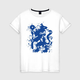 Женская футболка хлопок с принтом Chelsea FC в Петрозаводске, 100% хлопок | прямой крой, круглый вырез горловины, длина до линии бедер, слегка спущенное плечо | blue | chelsea | club | english | fc | football | london | retirees | soccer | английский | клуб | лондон | пенсионеры | синие | фк | футбол | футбольный | челси