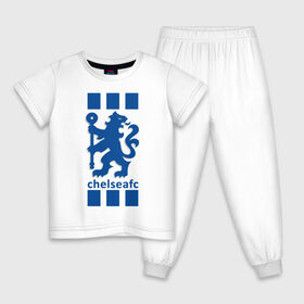 Детская пижама хлопок с принтом Chelsea FC в Петрозаводске, 100% хлопок |  брюки и футболка прямого кроя, без карманов, на брюках мягкая резинка на поясе и по низу штанин
 | Тематика изображения на принте: blue | chelsea | club | english | fc | football | london | retirees | soccer | английский | клуб | лондон | пенсионеры | синие | фк | футбол | футбольный | челси