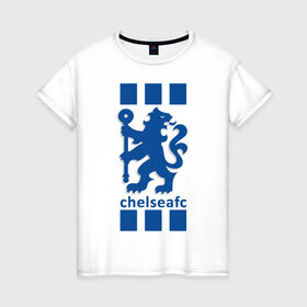 Женская футболка хлопок с принтом Chelsea FC в Петрозаводске, 100% хлопок | прямой крой, круглый вырез горловины, длина до линии бедер, слегка спущенное плечо | blue | chelsea | club | english | fc | football | london | retirees | soccer | английский | клуб | лондон | пенсионеры | синие | фк | футбол | футбольный | челси
