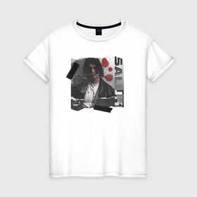 Женская футболка хлопок с принтом SALUKI в Петрозаводске, 100% хлопок | прямой крой, круглый вырез горловины, длина до линии бедер, слегка спущенное плечо | rap | saluki | saluki rap | рэп | рэпер | салюки