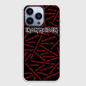 Чехол для iPhone 13 Pro с принтом IRON MAIDEN SONGS (Z) в Петрозаводске,  |  | dave | iron maiden | murray | music | percy harris | rock | адриан смит | айрон мэйден | брюс дикинсон | дэйв мюррей | железная дева | музик | нико макбрэйн | рок | стив харрис | ужасы | хеви метал | яник герс